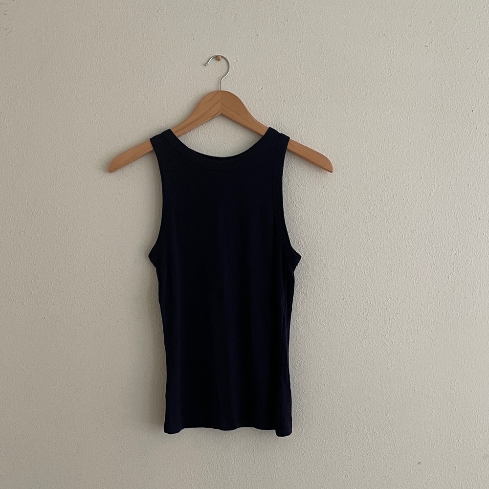 a new day Tank Top Ribbed Scoop T-shirt Navy Blue